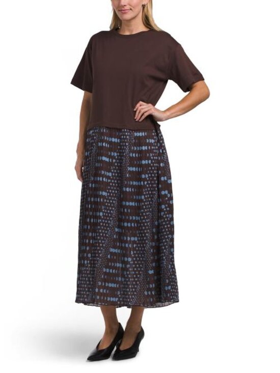White Closet Dresses & Skirts - WHITE CLOSET Mixed Media T-shirt Dress